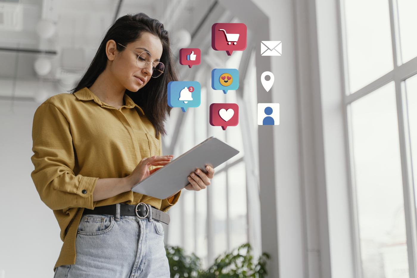Managing social media on a tablet